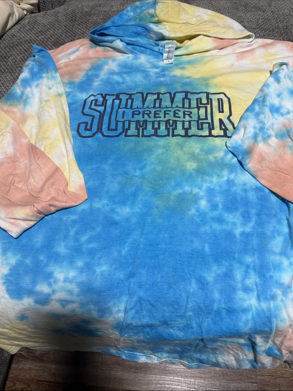 Pierri New York Women’s XL Tie Dye Hoodie - Blue, Yellow, Peach